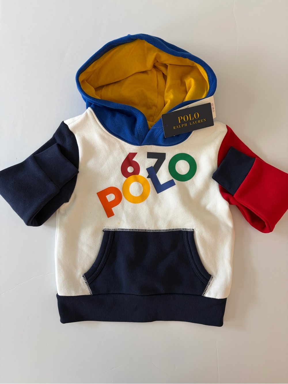 Polo Ralph Lauren Kids Color Block Pullover Hoodie Size 3T NWT